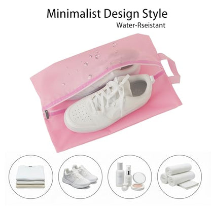 6pcs Portable Shoe Organizer, Travel Pouches with Zipper, Golf Shoe Bags, Clothes Bags, Soccer Cleats Bag Shoe Pouch for Gym, Waterproof, Odor-Resistant (Pink) | Golf Shoe Bags, Clothes Bags, Soccer Cleats Bag Shoe Pouch for Gym, Waterproof, Odor-Resistan
