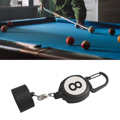 LAKE OF FIRE Pool Chalk Holder with Retractable Key Ring Black | Snooker & Billiards Pool Accessories, Professional Billiards Gifts for Men - size: Round