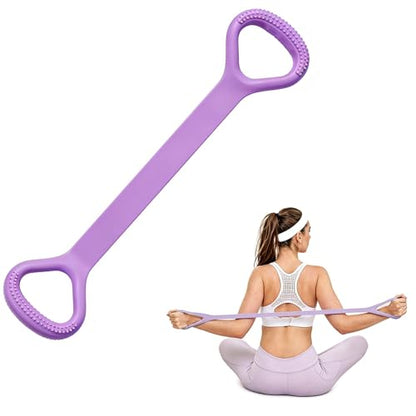 Figure 8 Resistance Band Elastic Bands with Handles for Stretching Working Out Arm Back Shoulder Chest Exercise Rope Bands Fitness Equipment for Yoga, Pilates, Physical Therapy - color: Purple