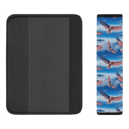 Soft Padded Car Seat Belt Pad for Elderly Support, Stroller Pushchair High Chair, 2 Pack American Flag Eagle Shoulder Harness Cover Anti-Slip Pad - color: Pattern 41