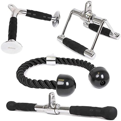 POWER GUIDANCE Triceps Pull Down Attachment, Cable Machine Accessories for Home Gym, Lat Pull Down Attachment Weight Fitness