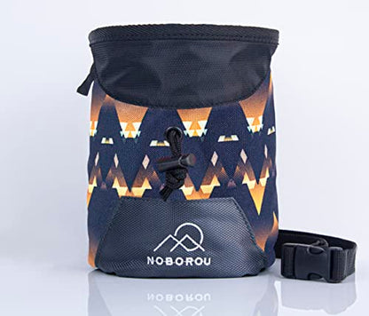 Rock Climbing Chalk Bag | Wide Opening & Fleece Lined | Removable Belt | Large Zippered Pocket | Brush Holder Loops | Bouldering, Gym, Crossfit - color: Dusk