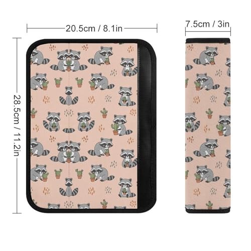 1 Pair Universal Soft and Comfortable Seat Belt Shoulder Pad for Kids, Stroller Pushchair High Chair, Cute Cartoon Raccoons Shoulder Protector, Anti-Slip Pad - color: Pattern 324