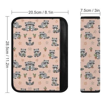 1 Pair Universal Soft and Comfortable Seat Belt Shoulder Pad for Kids, Stroller Pushchair High Chair, Cute Cartoon Raccoons Shoulder Protector, Anti-Slip Pad - color: Pattern 324