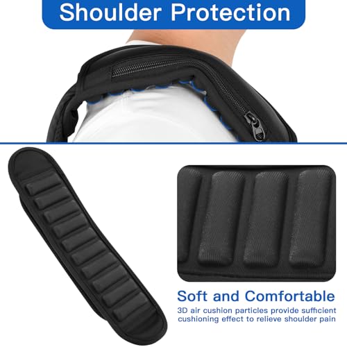 Universal Shoulder Strap Pad with Extra Thick Air Cushion, Breathable Backpack Pad with Pocket, Anti-Slip Car Seatbelt Shoulder Pad, Suitable for Computer bag,Camera,Duffel, Guitar, Backpacks - size: Large
