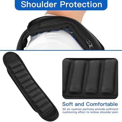 Universal Shoulder Strap Pad with Extra Thick Air Cushion, Breathable Backpack Pad with Pocket, Anti-Slip Car Seatbelt Shoulder Pad, Suitable for Computer bag,Camera,Duffel, Guitar, Backpacks - size: Large
