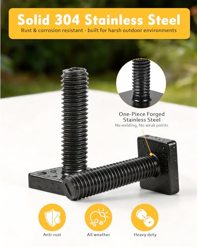 T Slot Bolts for Roof Rack Cross Bars, Platform, Cargo Basket, Stainless Square T Track Bolt Adapter to Secure Bike/Ski/Kayak Rack, Solar Panel, Awning, 4mm Thick - color: M8x30mm,12pk