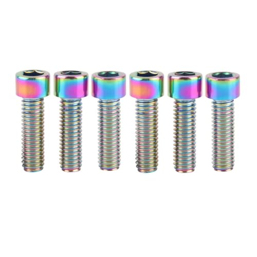 6Pcs Bike Screws M6x10 12 16 18 20 25 30 35mm Stainless Steel Socket Head Cap Allen Hex Bolt (Ranibow, M6 x18mm) - color: Ranibow, size: M6 x18mm