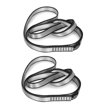18MM Nylon Climbing Sling Runner 23KN CE2008/EN566 Strong Webbing Straps for Rock Climbing,Mountaineering, Rappelling, Swing, Yoga Hammock etc - color: Grey, size: 90cm/ 35inch |Pack of 2