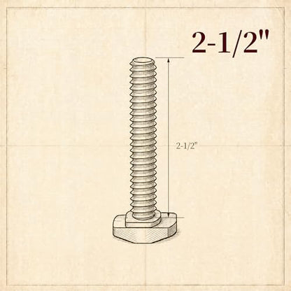 O'SKOOL T-Slot Bolts Drop-in 2-1/2" Length 20PCS, 1/4"-20 Thread, T Track Accessories for Woodworking Jigs and Fixtures,HWR011 - style: 1/4"-20 Threads, 2-1/2" Length, 20Pcs
