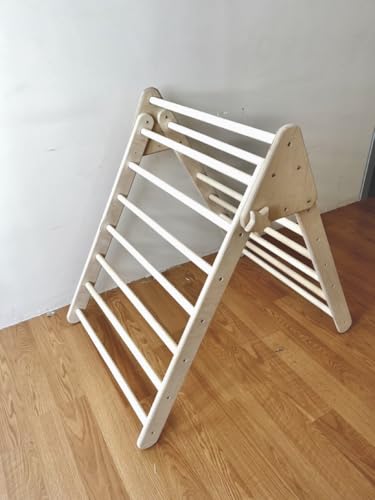 Montessori Wooden Climbing Triangle for Kids | Foldable Indoor Climbing Frame for Children & Toddlers | Wooden Playground Equipment (Large) - style: Large