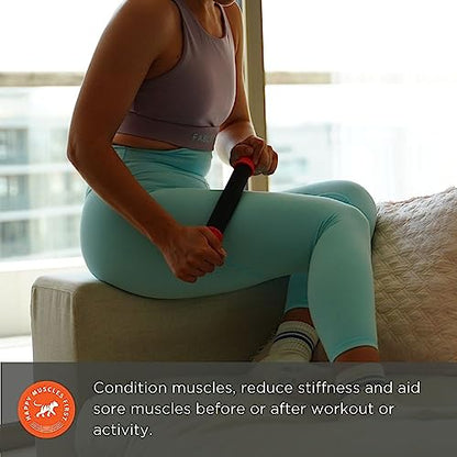 Tiger Tail 11in Massage Stick Portable Roller, Handheld, Deep Tissue Foam Roller for Legs, Neck, Calves, Thighs, Shins & Back, The Roadster 11, Made in USA, Orange Black - size: 11" Plus Happy Muscles eBook