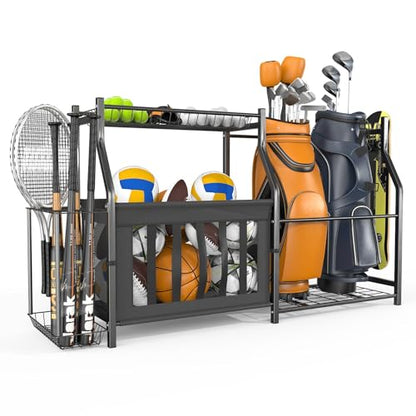 WALMANN Garage Sports Equipment Organizer, Ball Storage Stand, Indoor Golf Bags Stand for Garage - style: Stand for 2 Bags