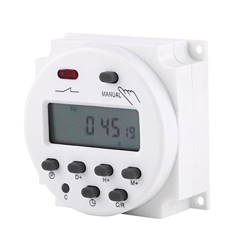 Dioche 24V Timer Small Microcomputer Time Control Switch LCD Digital Programmable Electronic Relay Timer with Weekly Programmable Timer, for Automatic Turn On or Off Electric Equipment,