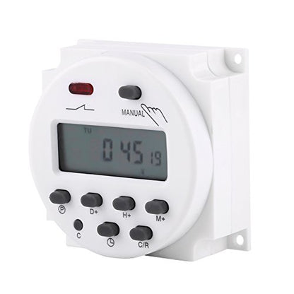 Dioche 24V Timer Small Microcomputer Time Control Switch LCD Digital Programmable Electronic Relay Timer with Weekly Programmable Timer, for Automatic Turn On or Off Electric Equipment,