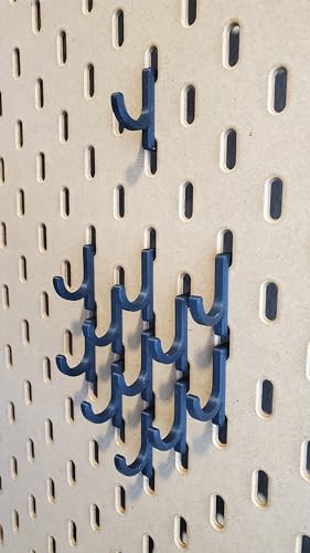 'Just Hanging' Pegboard Hook Packs, Compatible with IKEA SKADIS Pegboard, Display Hook SKADIS Accessory (Matte Black, 12pk, J-Hook) - color: Matte Black, size: 12pk, J-Hook