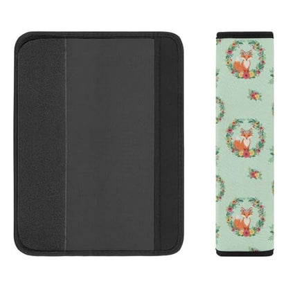 2PCS Flower Fox Print Seat Belt Cover Breathable Seat Belt Cushion for Adults and Children, All Vehicles, Comfortable Driving - color: Pattern 270