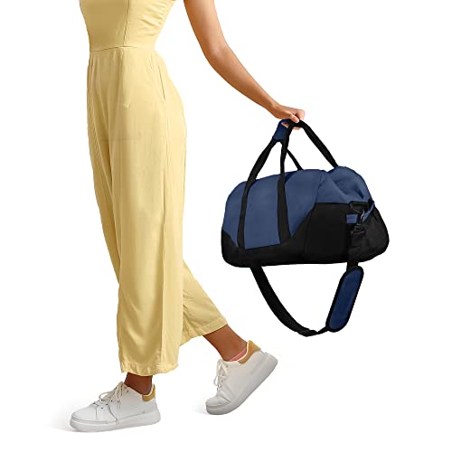 21" Large Duffle Bag with Adjustable Strap - color: Navy Blue
