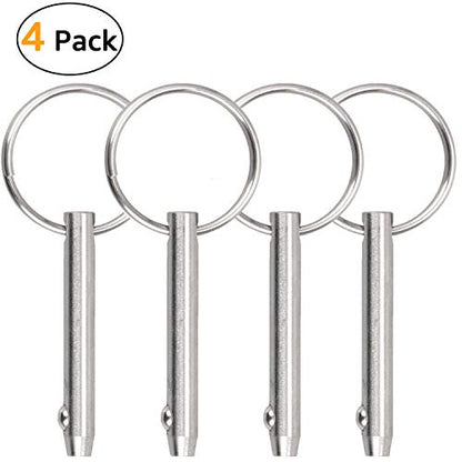 Quick Release Pin Bimini Top Pin Diameter 0.25 Inch, Total Length 3 Inch, Usable Length 2.4 Inch Full 316 Stainless Steel (4 PCS) - size: 4 Pieces