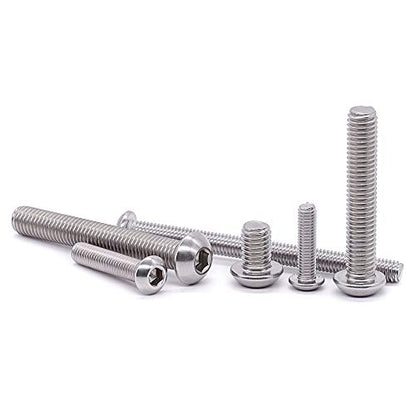 1/4-20 x 1-5/8" Button Head Socket Cap Bolts Screws, 304 Stainless Steel 18-8, Allen Hex Drive, Bright Finish, Fully Machine Thread, Pack of 25 - size: 1/4-20 x 1-5/8