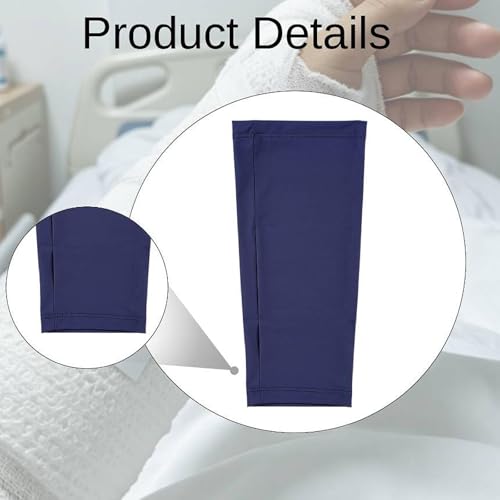 Cover Breathable Flexible Sleeve Soft Elastic Protector Reusable Nylon Spandex Material Open Finger Design Comfortable Compression Suitable, Dark Blue - color: Dark Blue