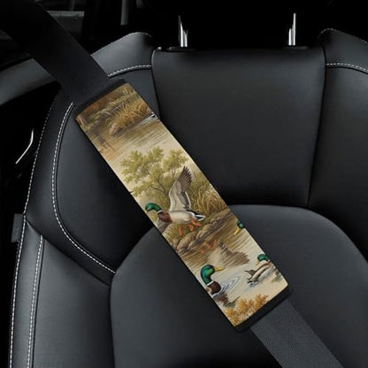 2 Pack Breathable Car Seat Belt Pad for Child, Stroller Pushchair High Chair, Wild Mallard Ducks Wildlife Neck Strap Covers, Neck and Shoulder Support - color: Pattern 1038