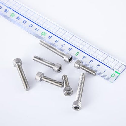 M6-1.0 x 30mm Socket Head Cap Screws Bolts, 304 Stainless Steel (A2-70), Allen Socket Drive, Bright Finish, Full Machine Threads, Quantity 25 - size: M6 x 30mm(25 PCS)