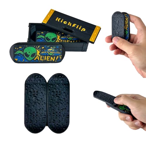 3D Printed KickFlips Magnetic Mini Fingerboard Infinity Slider Fidget Toy,Skateboard Fidgets with Storage Crate,Stress-Relieving and Portable Toy for Adults - color: Colorful-h