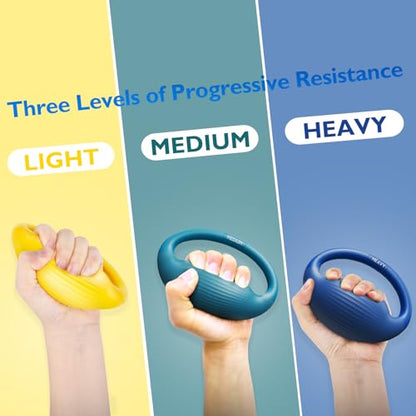 FitBeast Hand Exercise Balls - 3 Resistance Levels Stress Balls for Adults, Squeeze Balls for Hand Therapy, Rehabilitation, Arthritis, Muscle Building