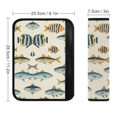 2 Pack Ocean Animal Fish Bass Seat Belt Shoulder Pad Universal Soft and Comfortable Shoulder Protector for Kids, Most Cars, Pressure Relief - color: Pattern 1157
