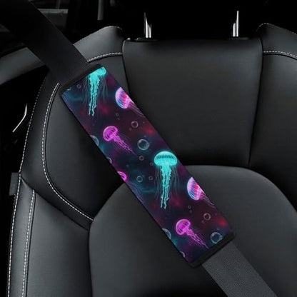Breathable Car Seat Belt Pad for Girls and Boys, Stroller Pushchair High Chair, 2PCS Ocean Universe Starry Sky Jellyfish Shoulder Harness Cover Easy Install (No Tool) - color: Pattern 854