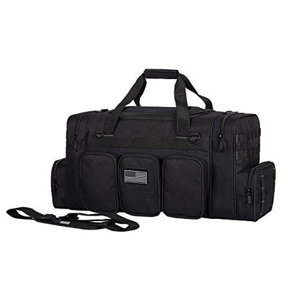 K-Cliffs Heavy Duty Tactical Range Duffel Quality Gear Travel Sports Gym Equipment Bag Military Molle Lockable Zippers with US Flag Patch 27 Inch Black - size: 27 Inch Black