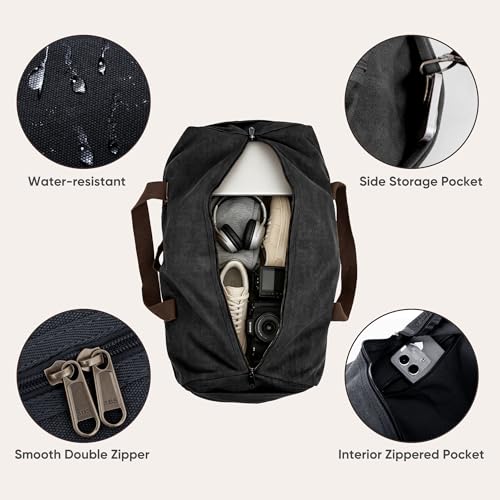 Large Canvas Travel Duffle Bag Heavy Duty, 3-in-1 Convertible Travel Bag with Backpack Straps for Gym, Sports, Travel, Camping(Dark Grey) - color: Dark Grey