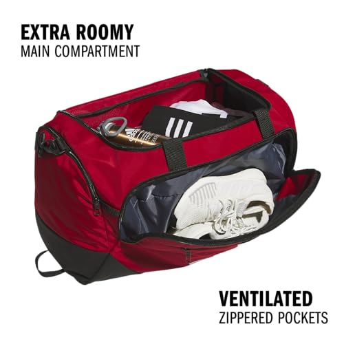 adidas Defender 5 Duffel Bag for Sports, Gym and Travel, Team Power Red 2/White, OSFA - color: Team Power Red 2/White/Medium 59L, style: Medium 59l