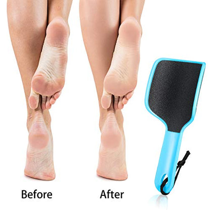 4 Pcs U Shaped Curved Foot File, Double Sided Callus Remover for Dead Skin | 4 Colors, Heel Wrap Fit, Coarse & Fine Grit, Removes Rough Skin, Pedicure Rasp
