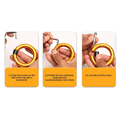 Rappel Ring, Rock Climbing O Ring Safe to Use Abrasion Resistance Uniform Force for Mountaineering - color: Gold
