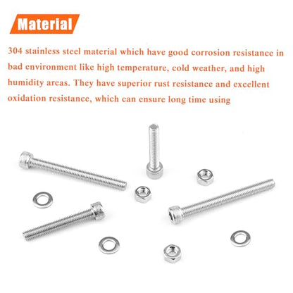 HELIFOUNER 30 Pieces M5 x 35mm, Thread Pitch 0.8mm, 304 Stainless Steel (18-8) Hex Socket Head Cap Screws, Fully Threaded - size: M5 x 35mm