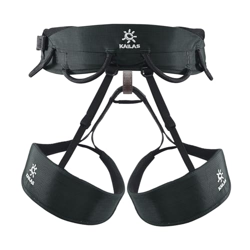 KAILAS Airo Rock Climbing Harness Men Roofing Harnesses Rescue Mountaineering Safety Belt Women Comfortable Lightweight - color: Black, size: Medium