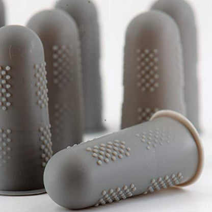 Finger Protectors [Flex Series - 12-Pack] Silicone Non-Stick Finger Covers [Grey - Small (6) / Medium (6)] for Hot Glue | Sewing | Wax | Rosin | Resin | Honey | Adhesives | Scrapbooking - color: Small & Medium - Grey [12-Pack]