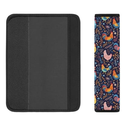 1 Pair Universal Soft and Comfortable Seat Belt Shoulder Pad for Adult Use, Stroller Pushchair High Chair, Chicken Floralpattern Neck Strap Covers, Anti-Slip Pad - color: Pattern 1204