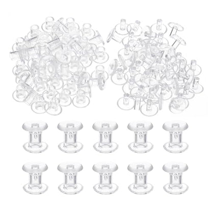 PATIKIL M5x6mm Plastic Binding Post, 50 Sets Plastic Chicago Screws Binding Screw Rivet Post Press-on Buckle for Leather Scrapbook Photo Albums, Transparent - color: Transparent, size: M5x6mm