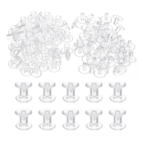 PATIKIL M5x6mm Plastic Binding Post, 50 Sets Plastic Chicago Screws Binding Screw Rivet Post Press-on Buckle for Leather Scrapbook Photo Albums, Transparent - color: Transparent, size: M5x6mm
