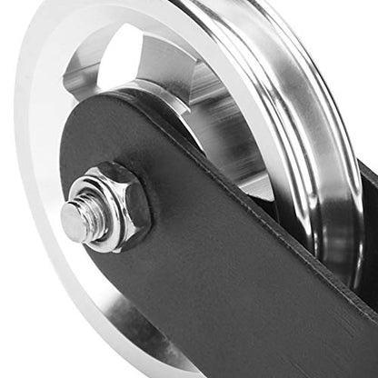 AstraLoom Fitness Equipment Bracket 95mm Aluminum Alloy Pulley Silent Hanging Wheel Heavy Duty Rotation Single Wheel Pulley Set for Home Gym DIY Building Sports Equipment
