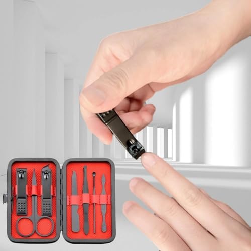 Manicure Set Personal Care Nail Clipper Kit Professional Manicure Pedicure Set Mens Accessories Personal Care Nail Grooming Present for Men Husband Boyfriend Parent, Black - color: Black