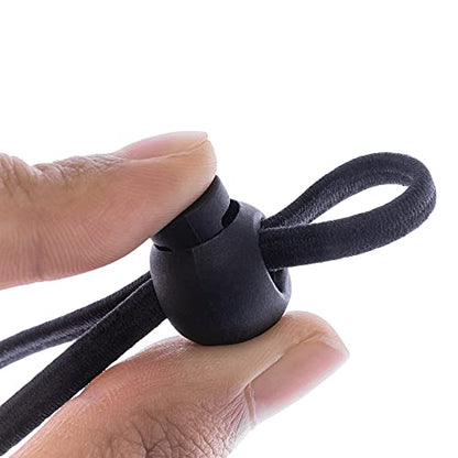 Super Z Outlet Single Hole Spring Loaded Round Ball Shaped Stop Sliding Cord Fastener Locks Buttons for Camping & Hiking, Shoelace Replacement, Sports, Backpacks (20 Pieces)