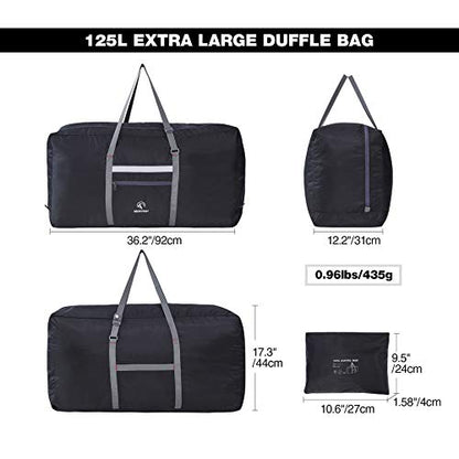 REDCAMP 125L Foldable Extra Large Duffle Bag, Lightweight Travel Duffel Bag with Adjustable Strap for Men Women, Black 125L - color: B-Black, size: 125L/36.2"(L)X12.2"(W)X17.3"(H)