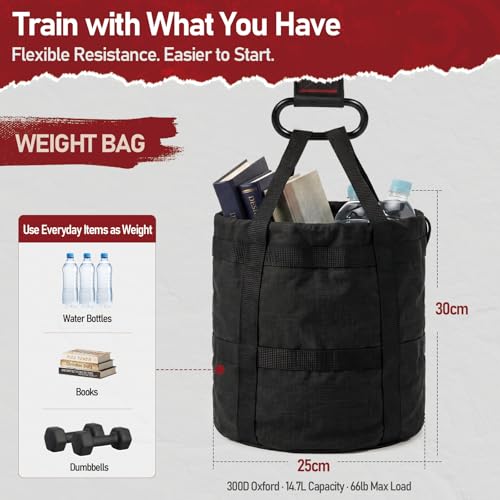 FitBeast Wrist Roller Forearm Strengthener with Weight Bag and Loading Pin | Forearm Exerciser with Thicker Handles, 14.7L Weight Bag, Loading Pin Fits 1" and 2" Plates for Grip and Wrist Training