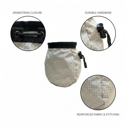 Climbing Chalk Bag with Drawstring Closure - Lightweight Waist Pouch for Rock Climbing, Bouldering & Gym Training (1 Pack) - color: Silver