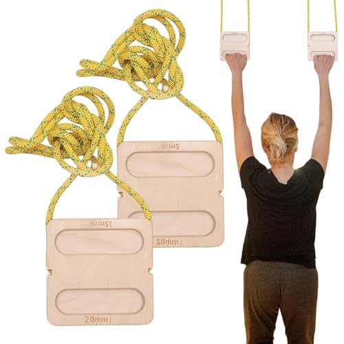 Rock Climbing Fingerboard Wooden Grip Strengthener | Doorway Mount Climbing Hangboard for Women Men Athletes Beginners Professionals Home Gym Apartment Garage Rainy Day