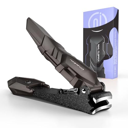 Nail Clippers for Thick Nails, INXEN Nail Clippers with Extre Wide Jaw Opening for Hard Toenails, Stainless Steel Nail Clippers ，Nail Cutter Set for Men Women Senior - style: Small Black (3x0.67 inch)